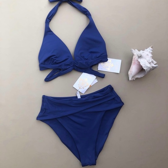 NWT BECCA Royal Blue Cutout Bikini - Picture 4 of 9